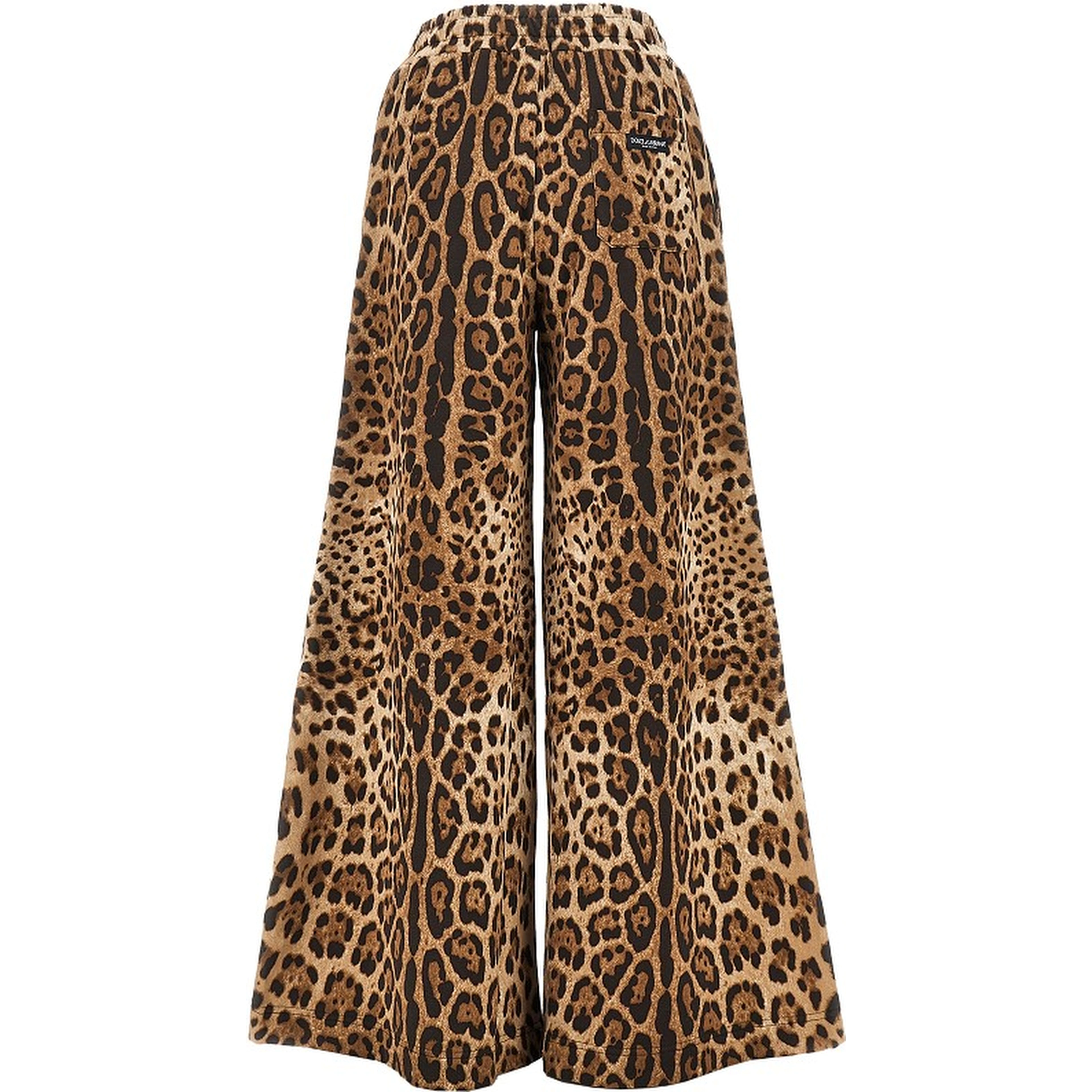 Wide-leg pants with leopard-print
