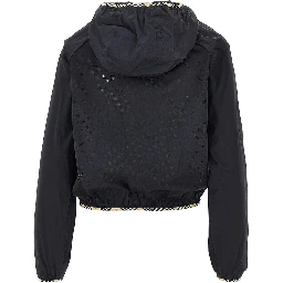 Stretch nylon hooded jacket