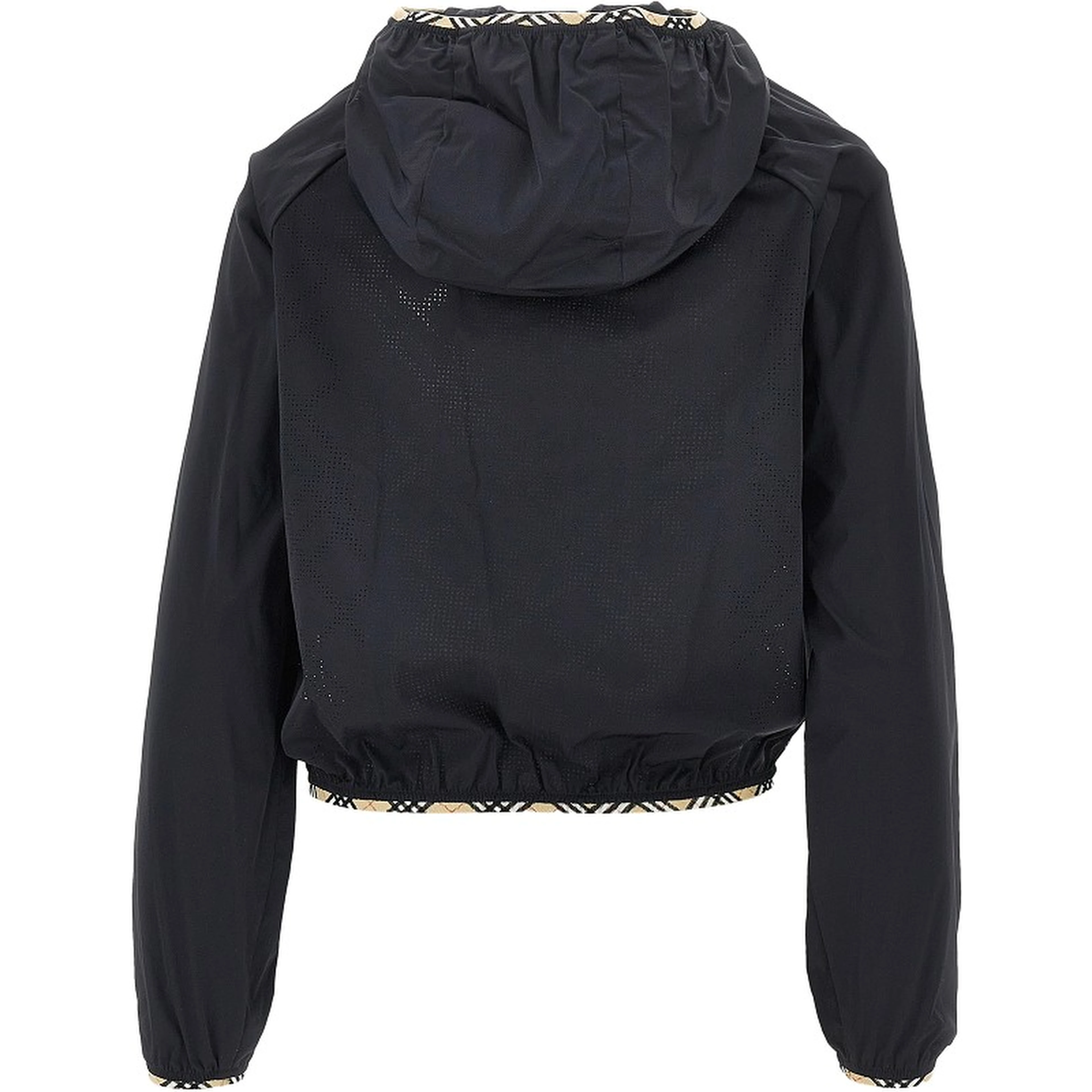 Stretch nylon hooded jacket