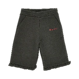 Cotton pants with logo print