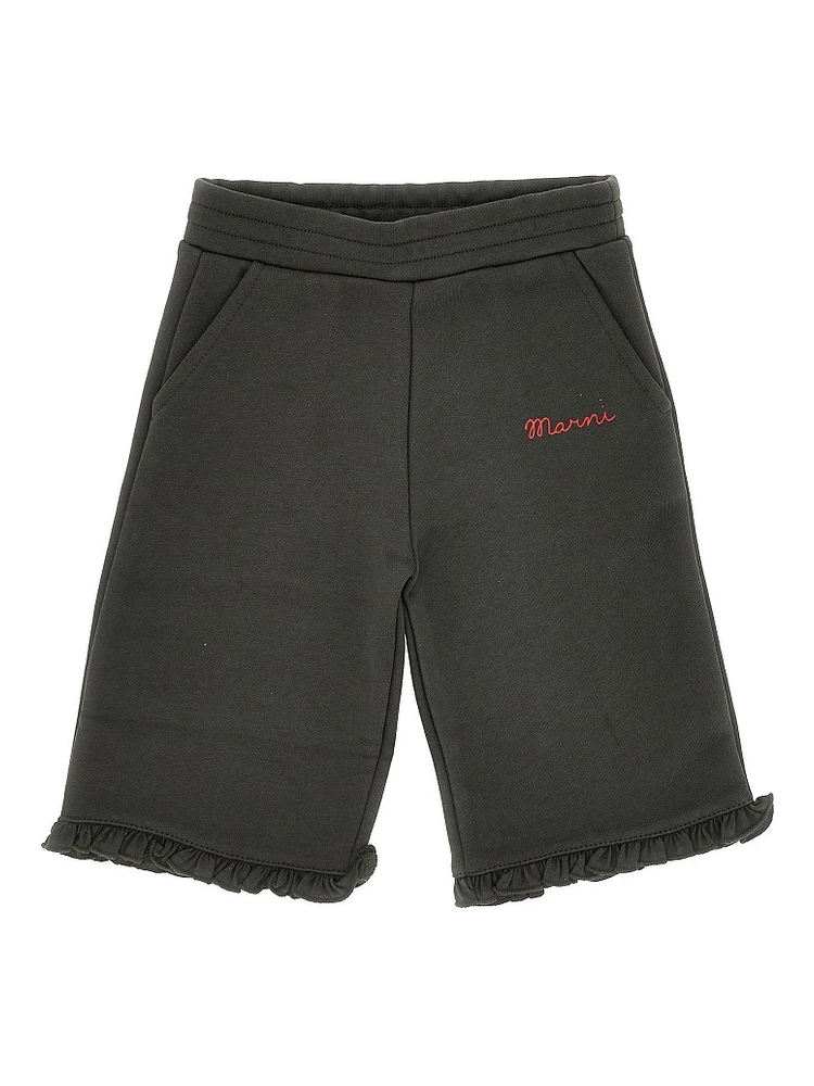Cotton pants with logo print