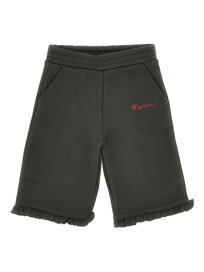Cotton pants with logo print