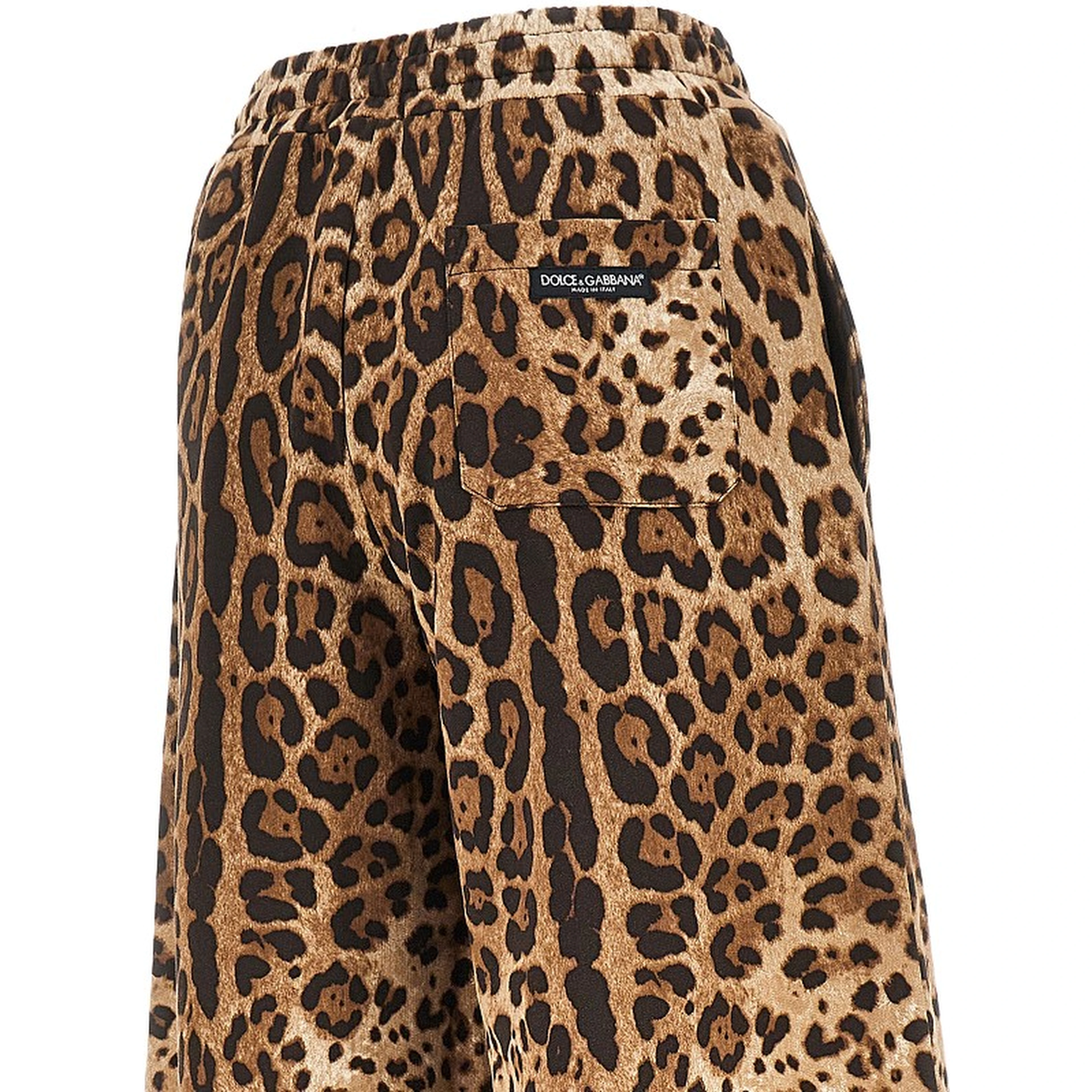 Wide-leg pants with leopard-print