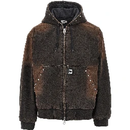 Studded denim blouson jacket