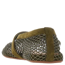 Fishnet ballerina flats