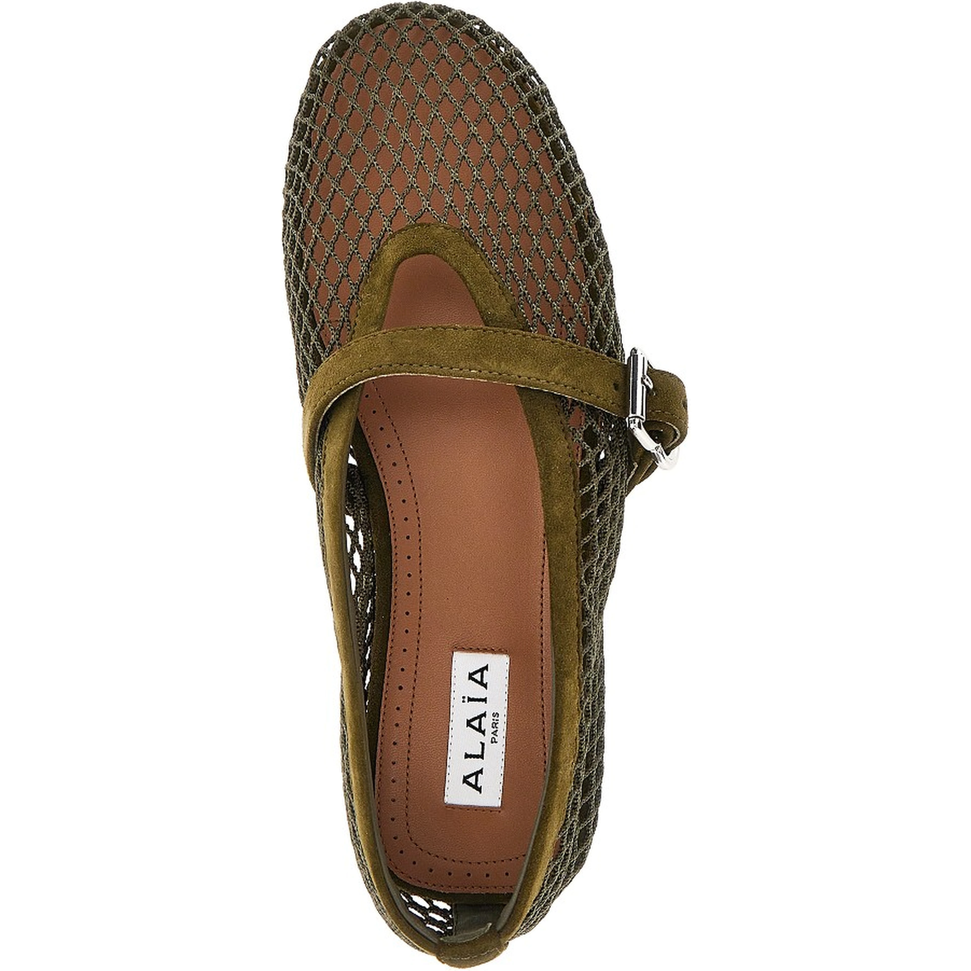Fishnet ballerina flats