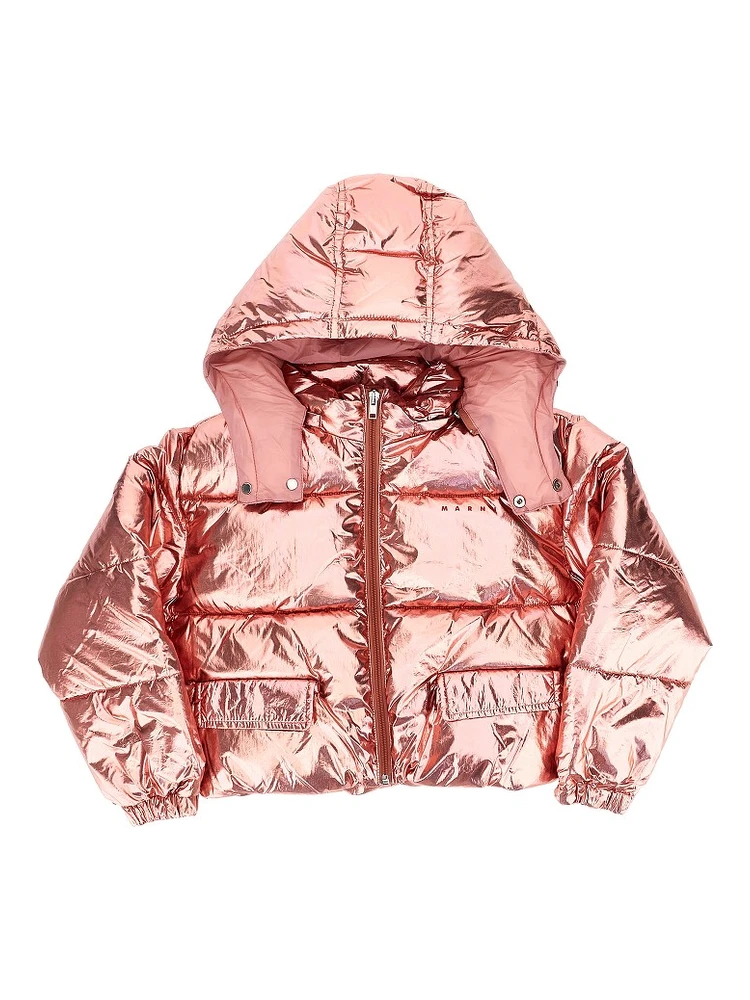 Metallized nylon padded jacket