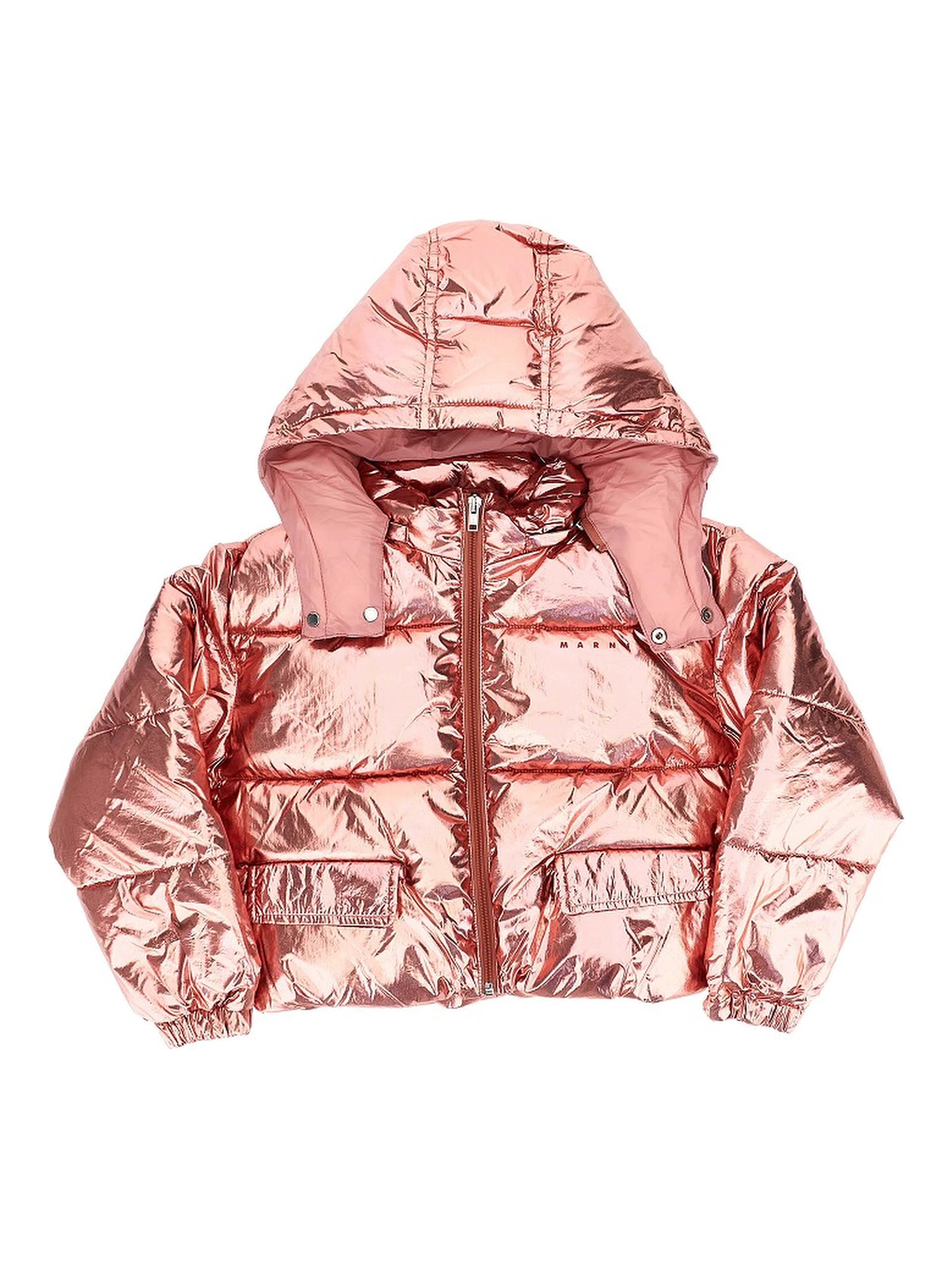 Metallized nylon padded jacket