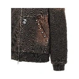 Studded denim blouson jacket