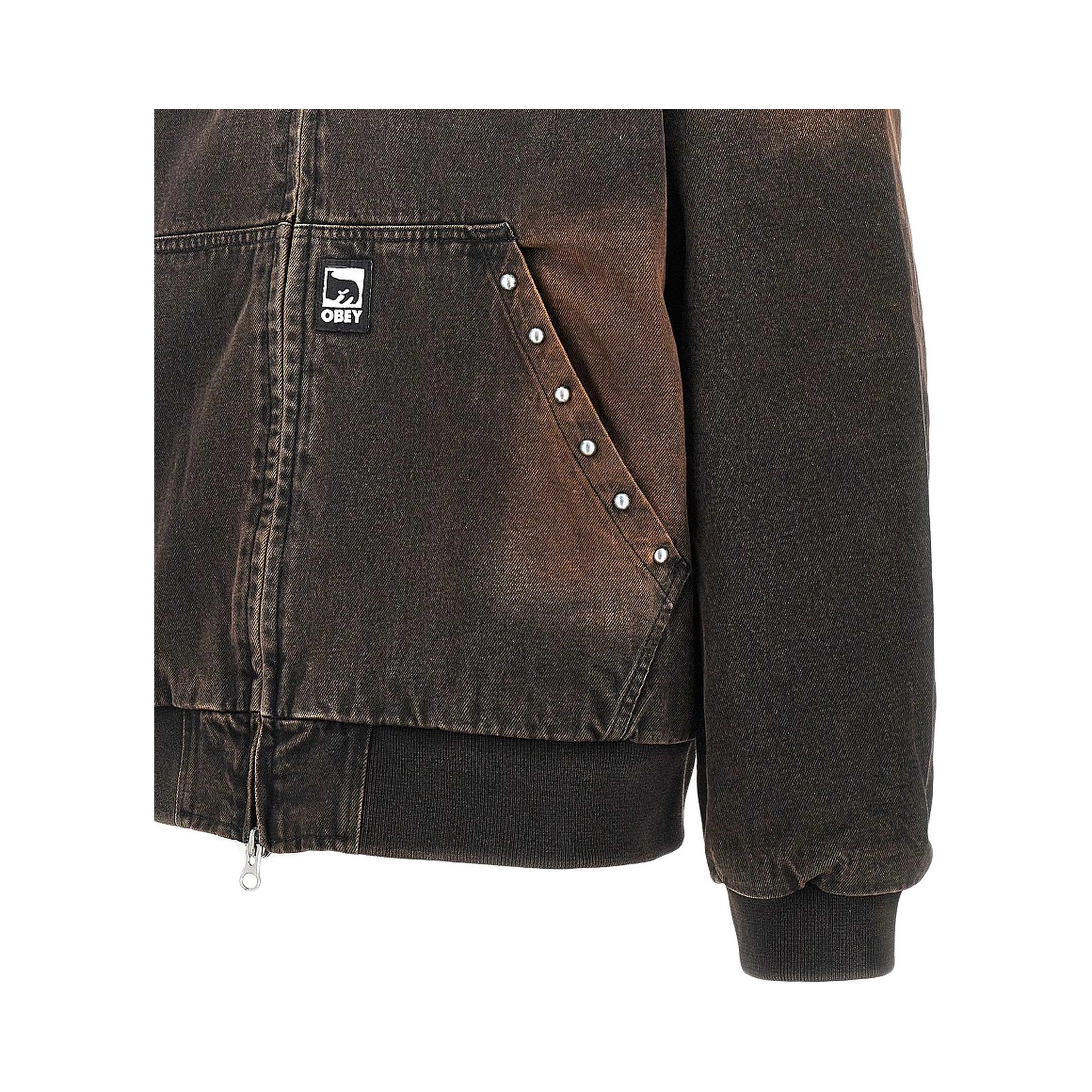 Studded denim blouson jacket