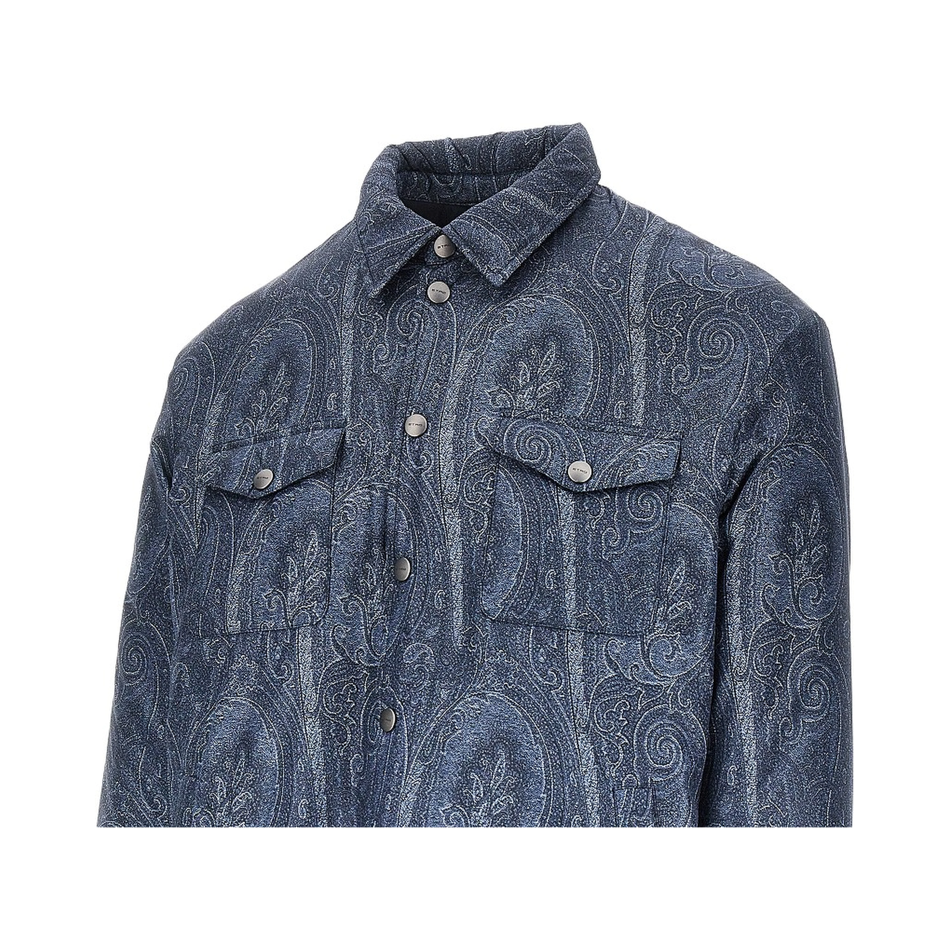 Nylon oveshirt with Paisley print