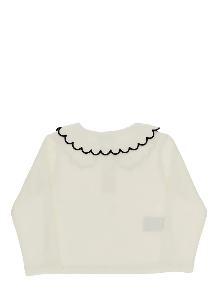 Scalloped collar jersey T-shirt alternative