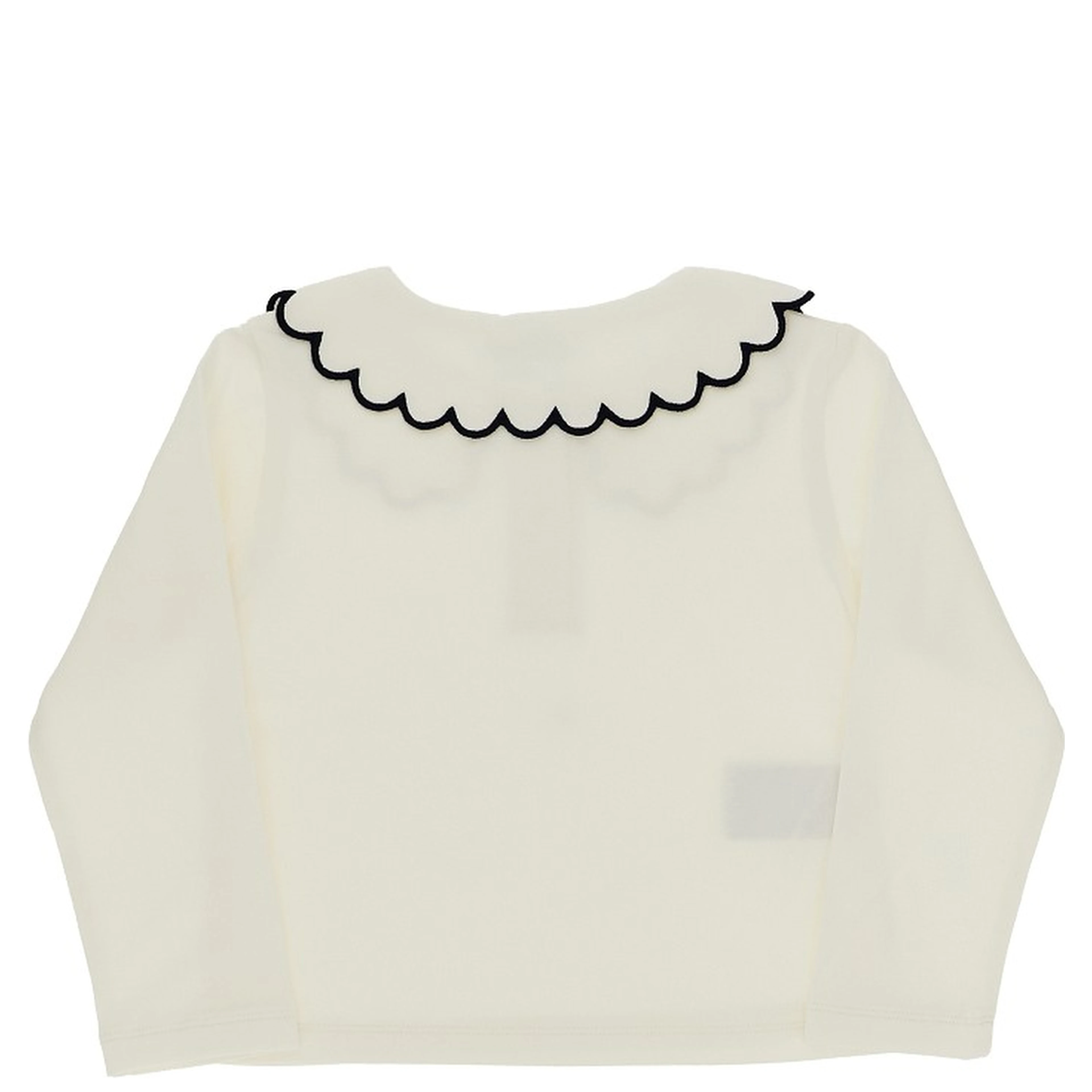 Scalloped collar jersey T-shirt