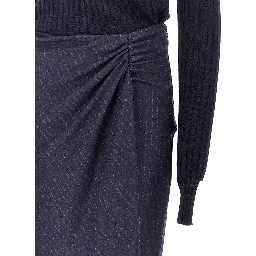 Knitted midi skirt with pinstriped skirt
