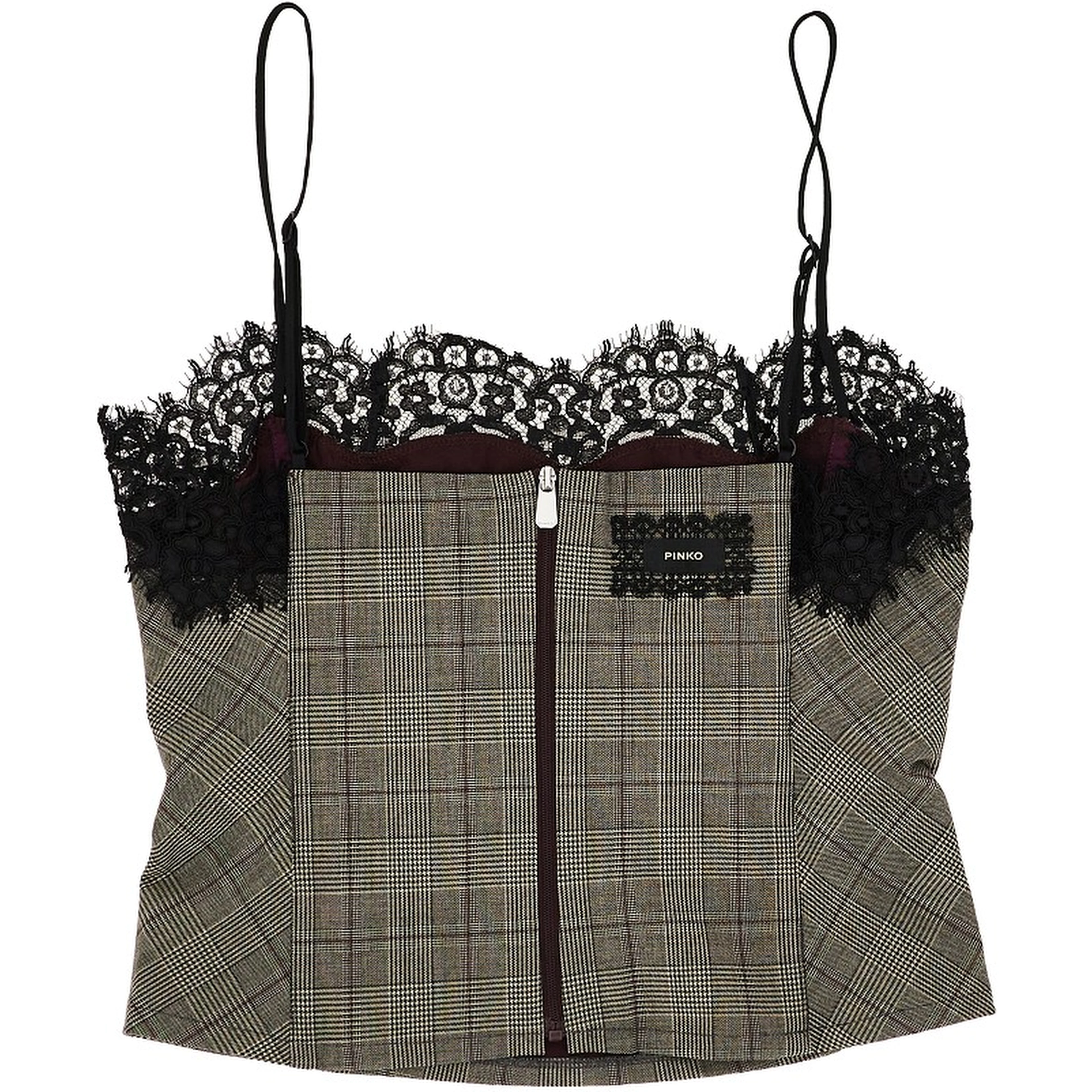 Prince of Wales top with lace trim