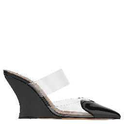 PVC and leather 'Le Coeur' wedge mules