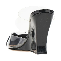 PVC and leather 'Le Coeur' wedge mules
