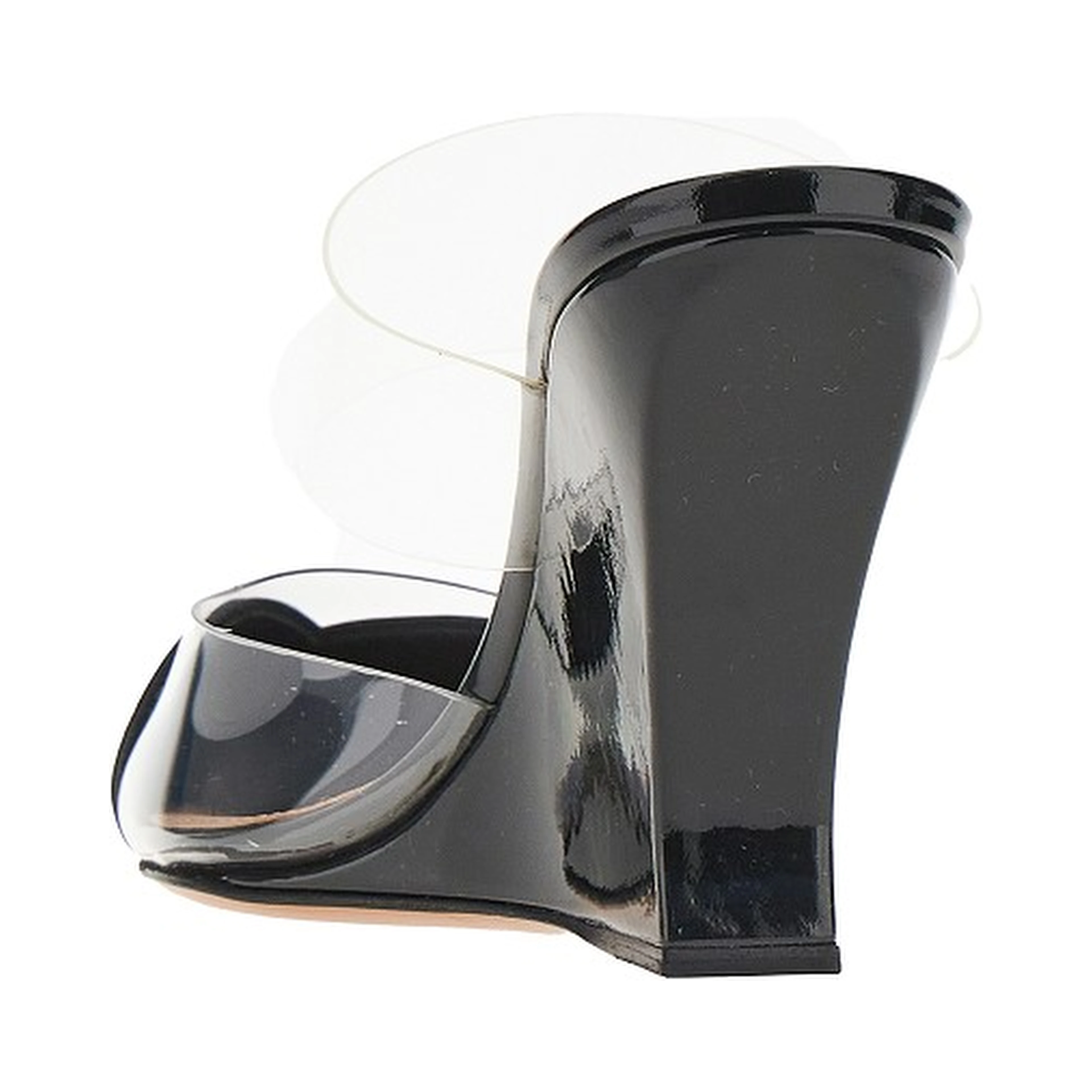 PVC and leather 'Le Coeur' wedge mules