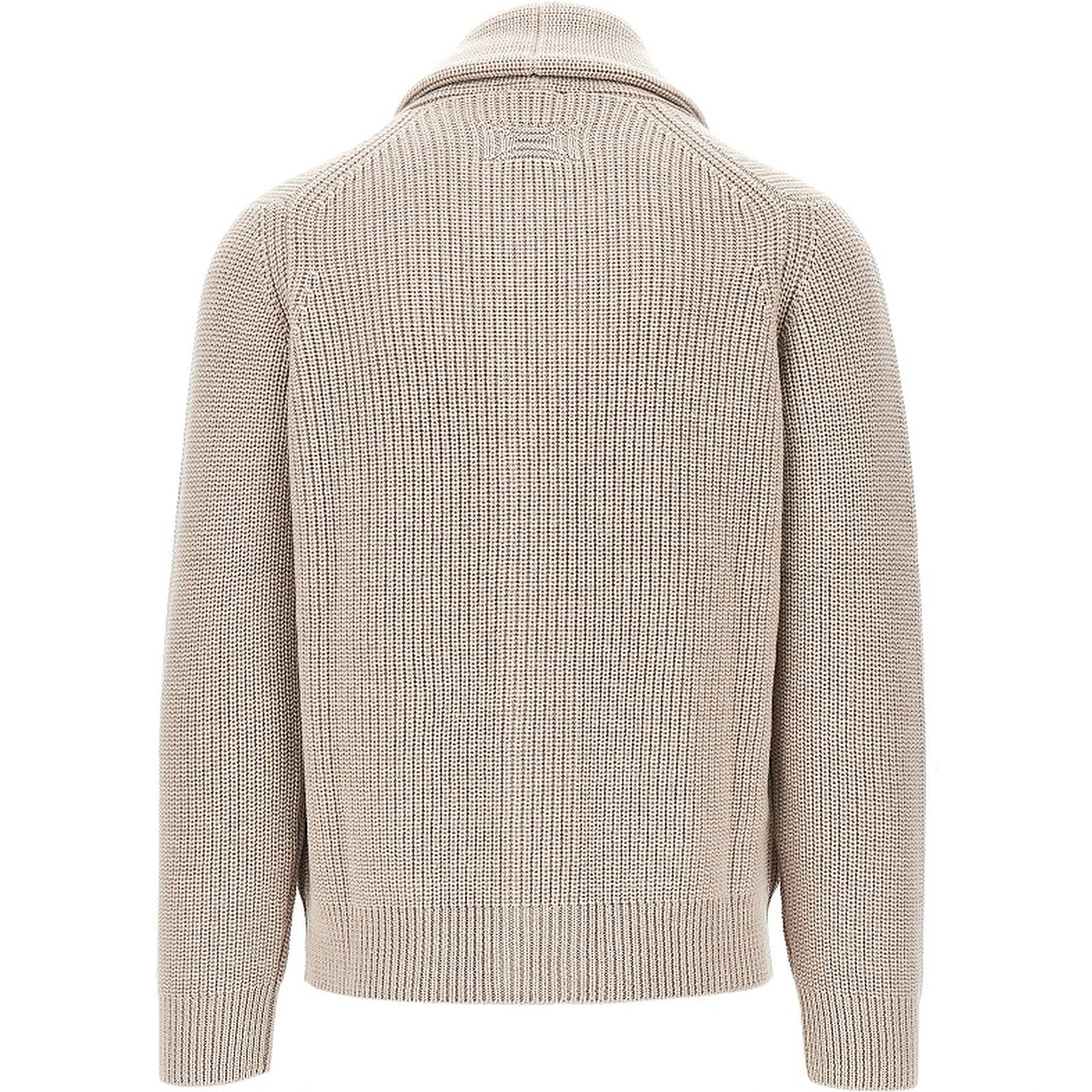 Merino wool cardigan with shawl collar