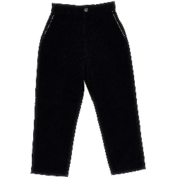 Corduroy pants with Check trimmings
