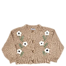 Cotton-blend cardigan with flowers