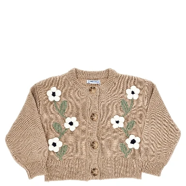 Cotton-blend cardigan with flowers