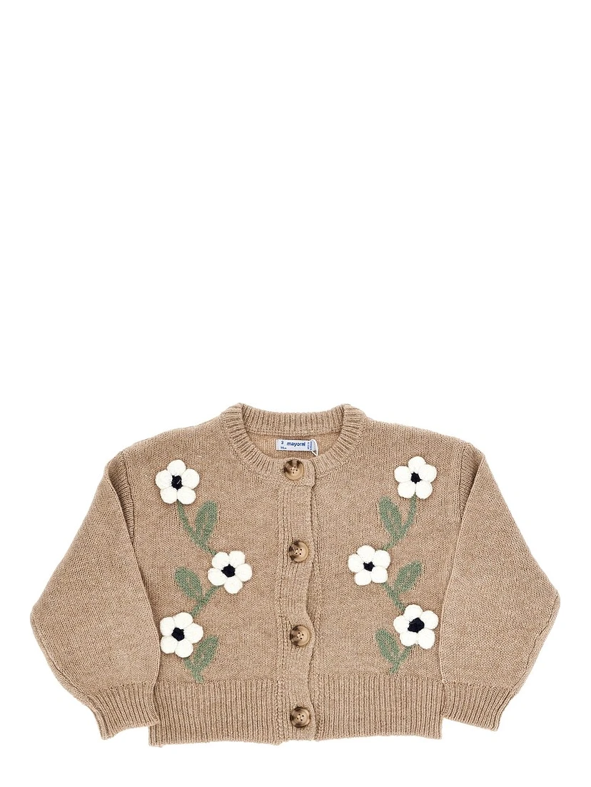 Cotton-blend cardigan with flowers