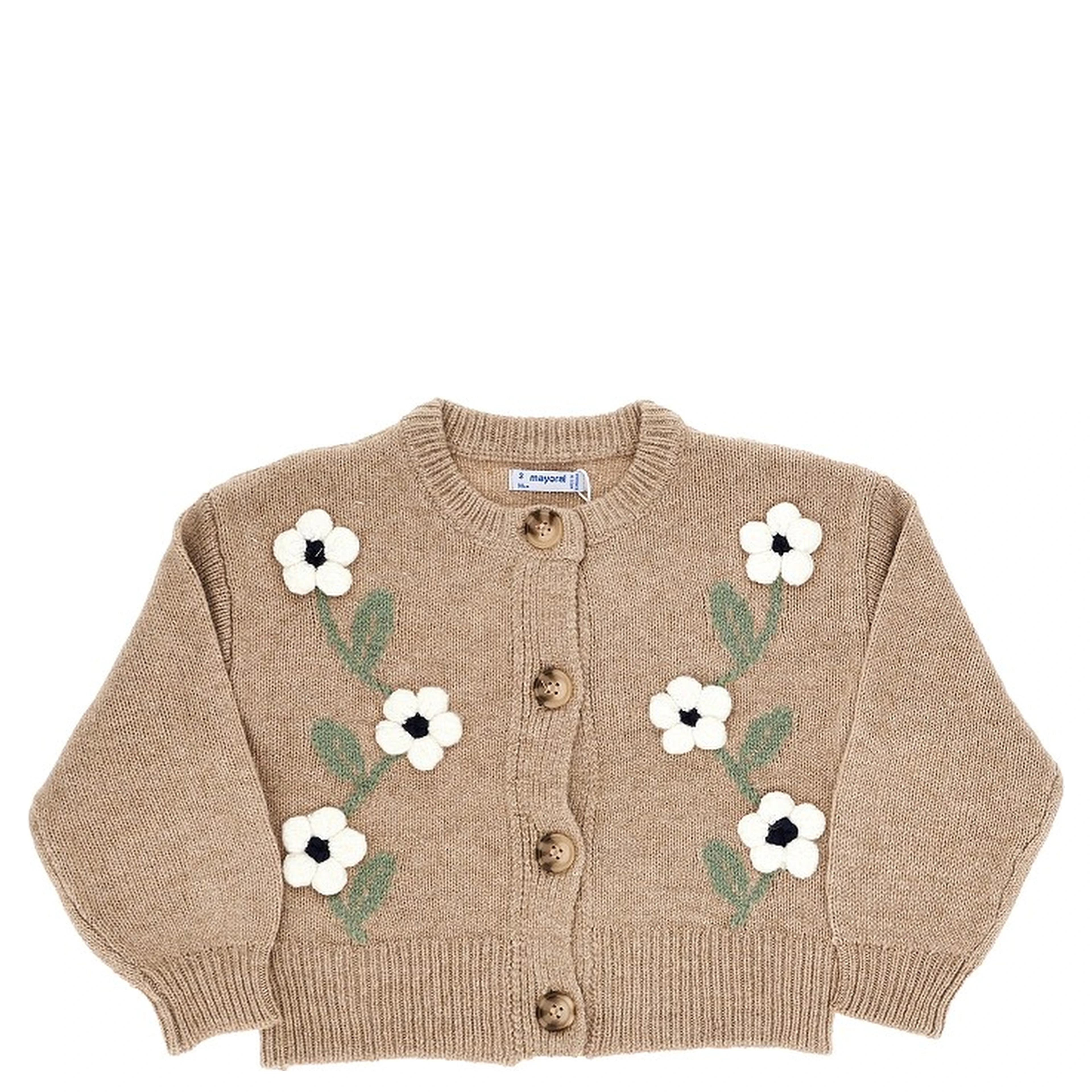 Cotton-blend cardigan with flowers