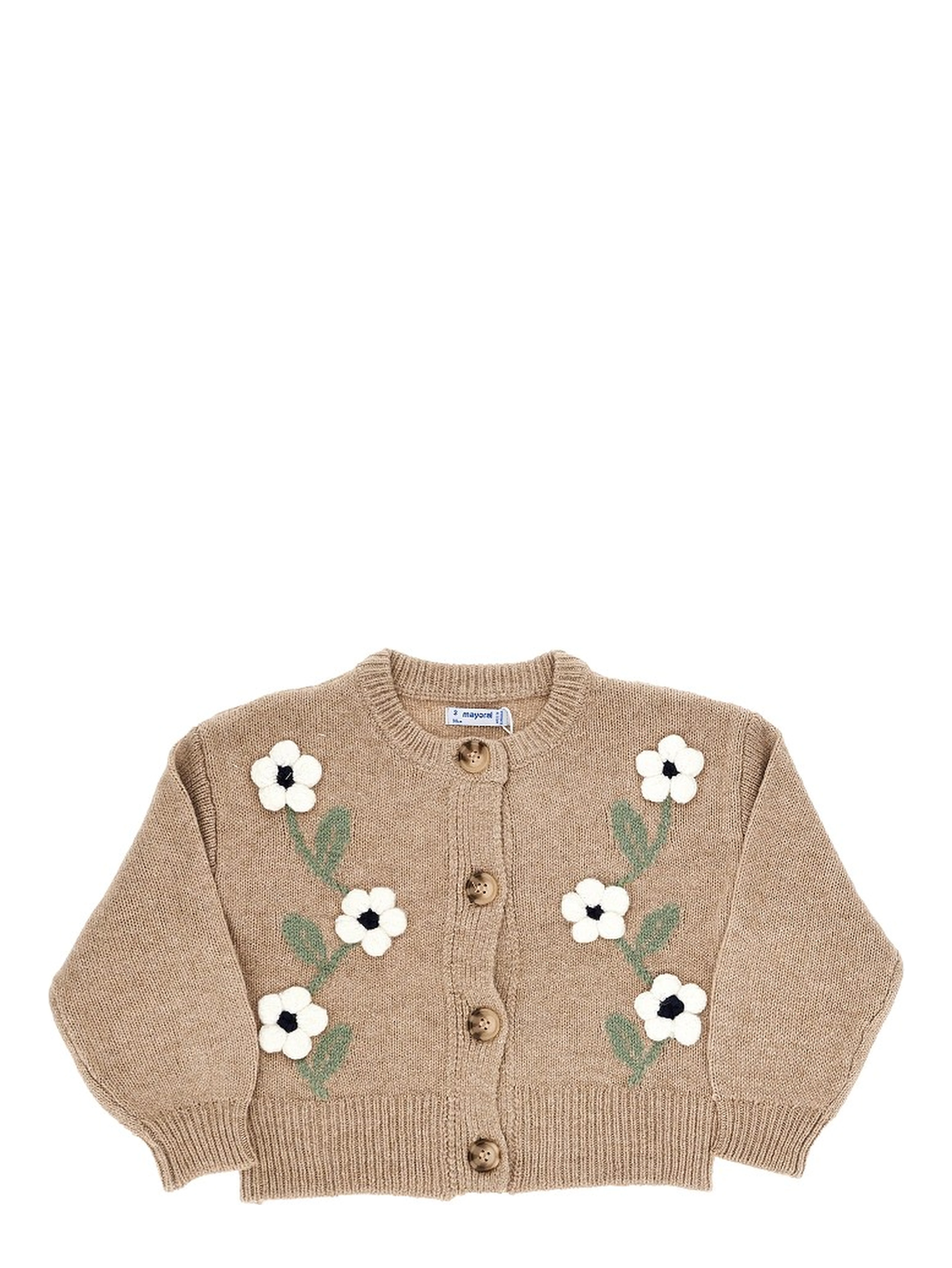 Cotton-blend cardigan with flowers