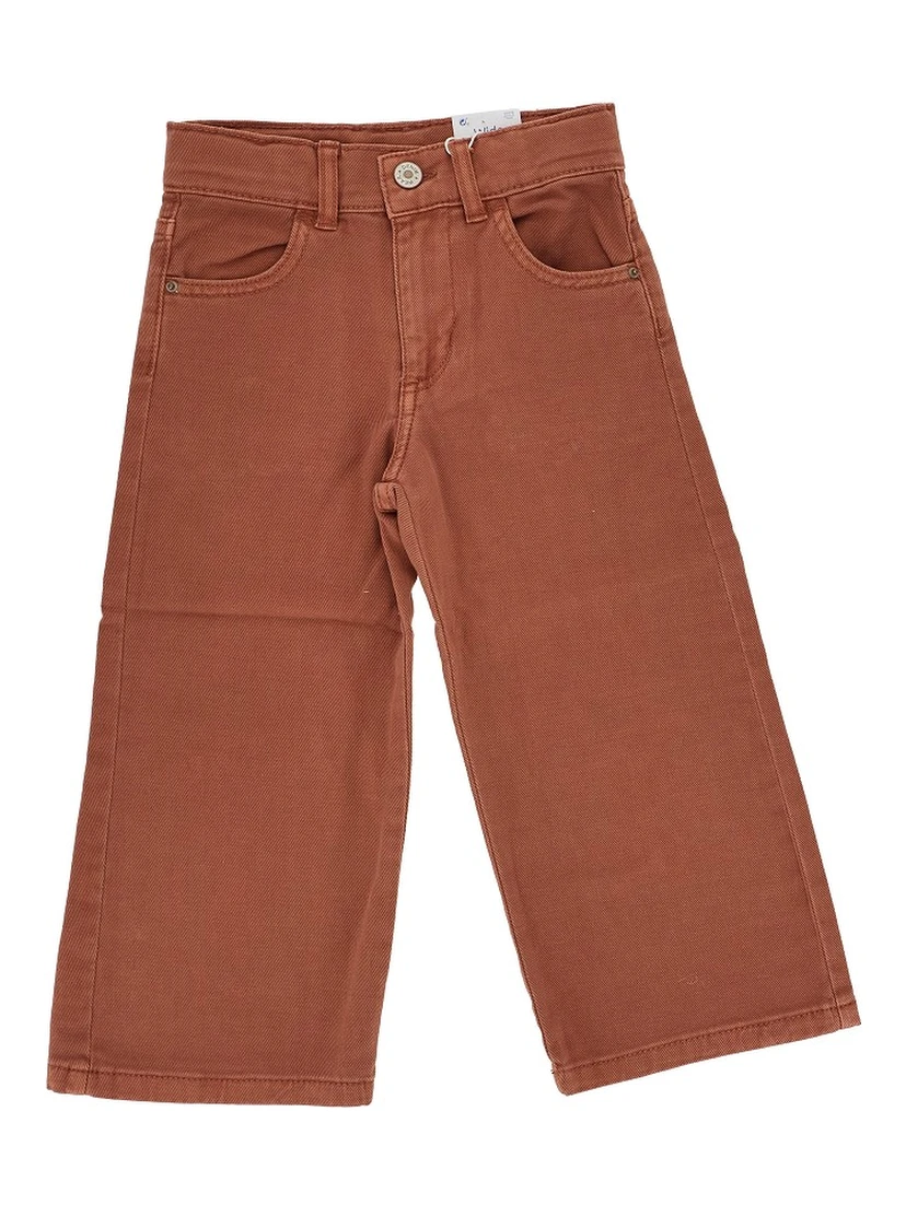 Wide leg twill pants