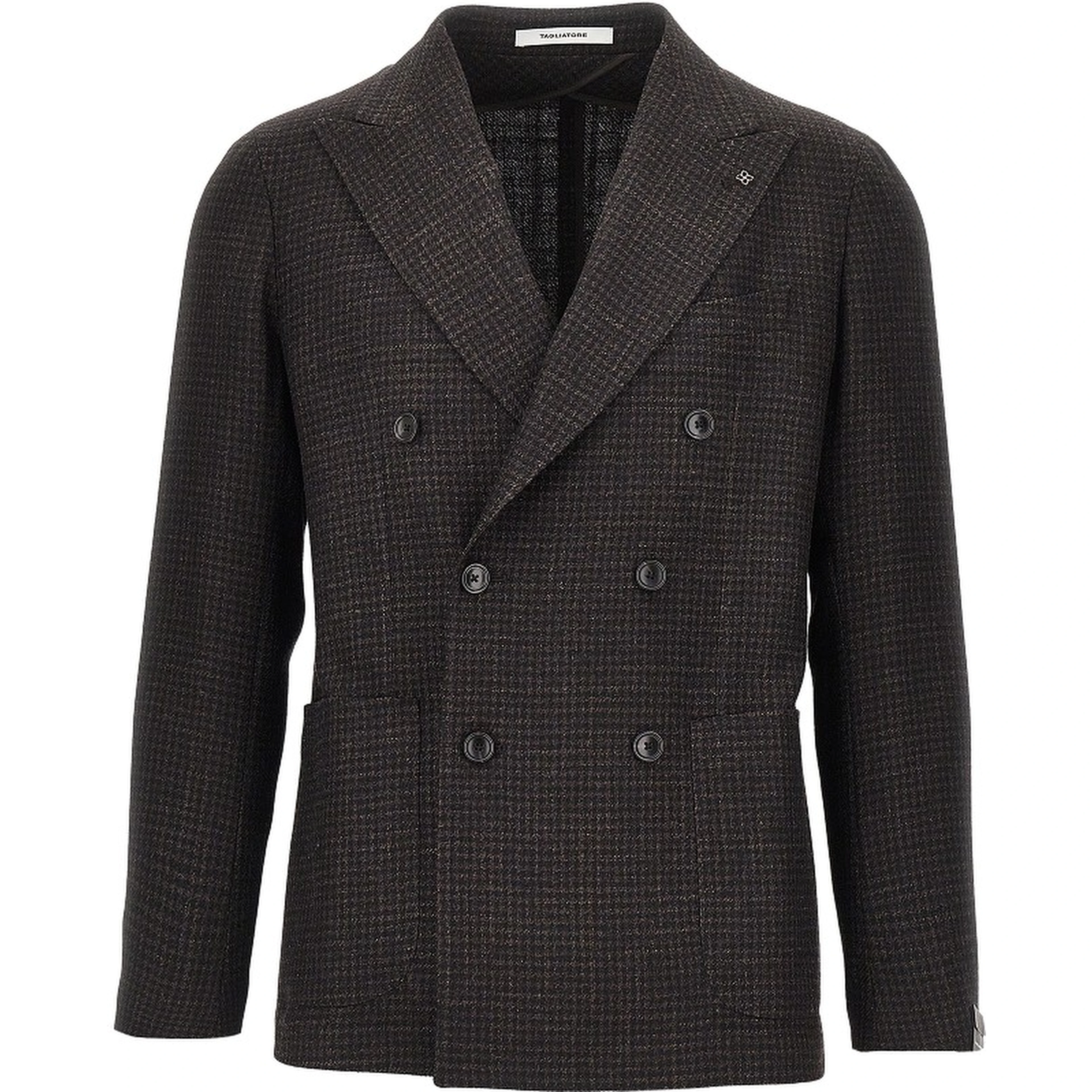 Silk and wool double-breasted jacket
