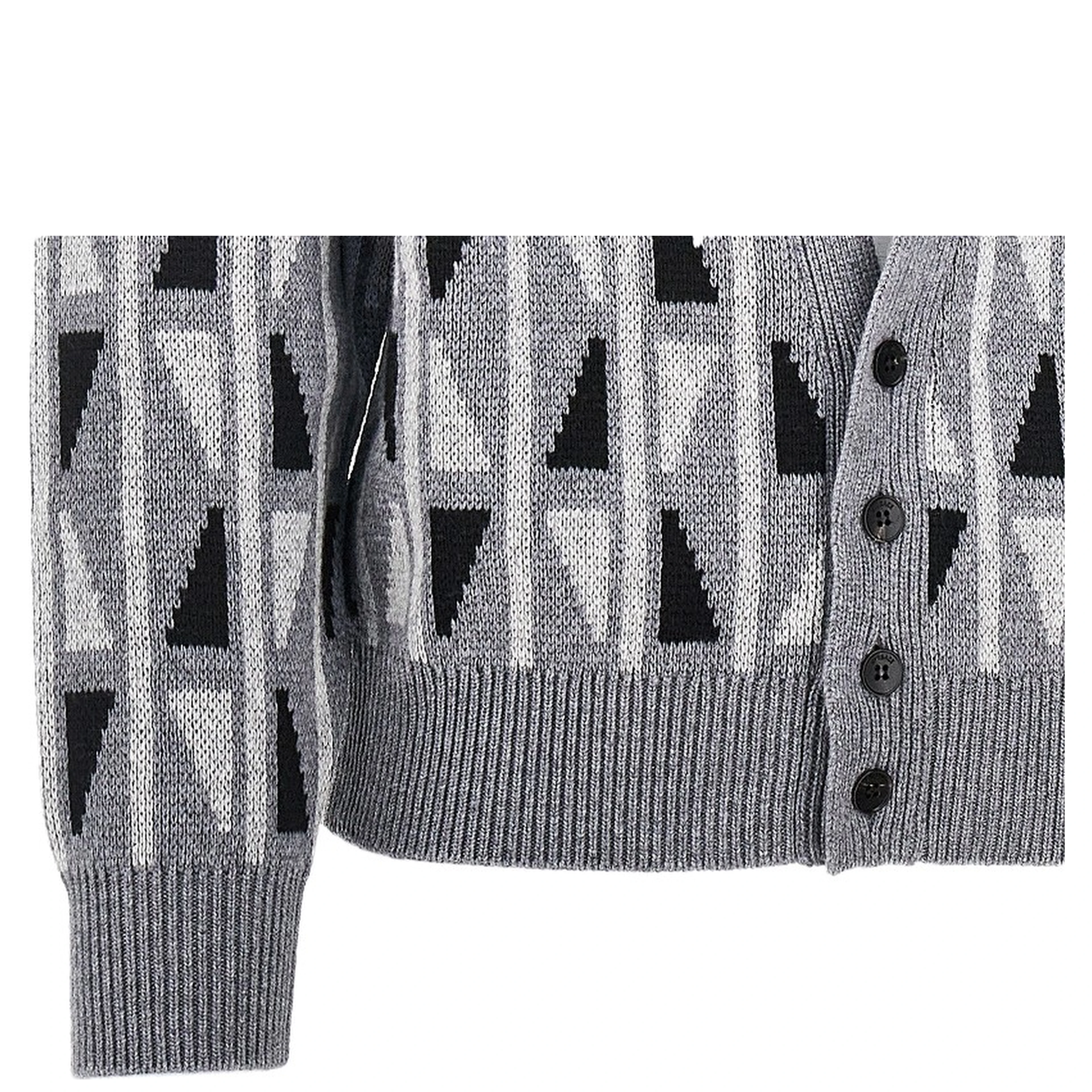 Jacquard wool and cashmere cardigan