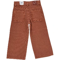 Wide leg twill pants