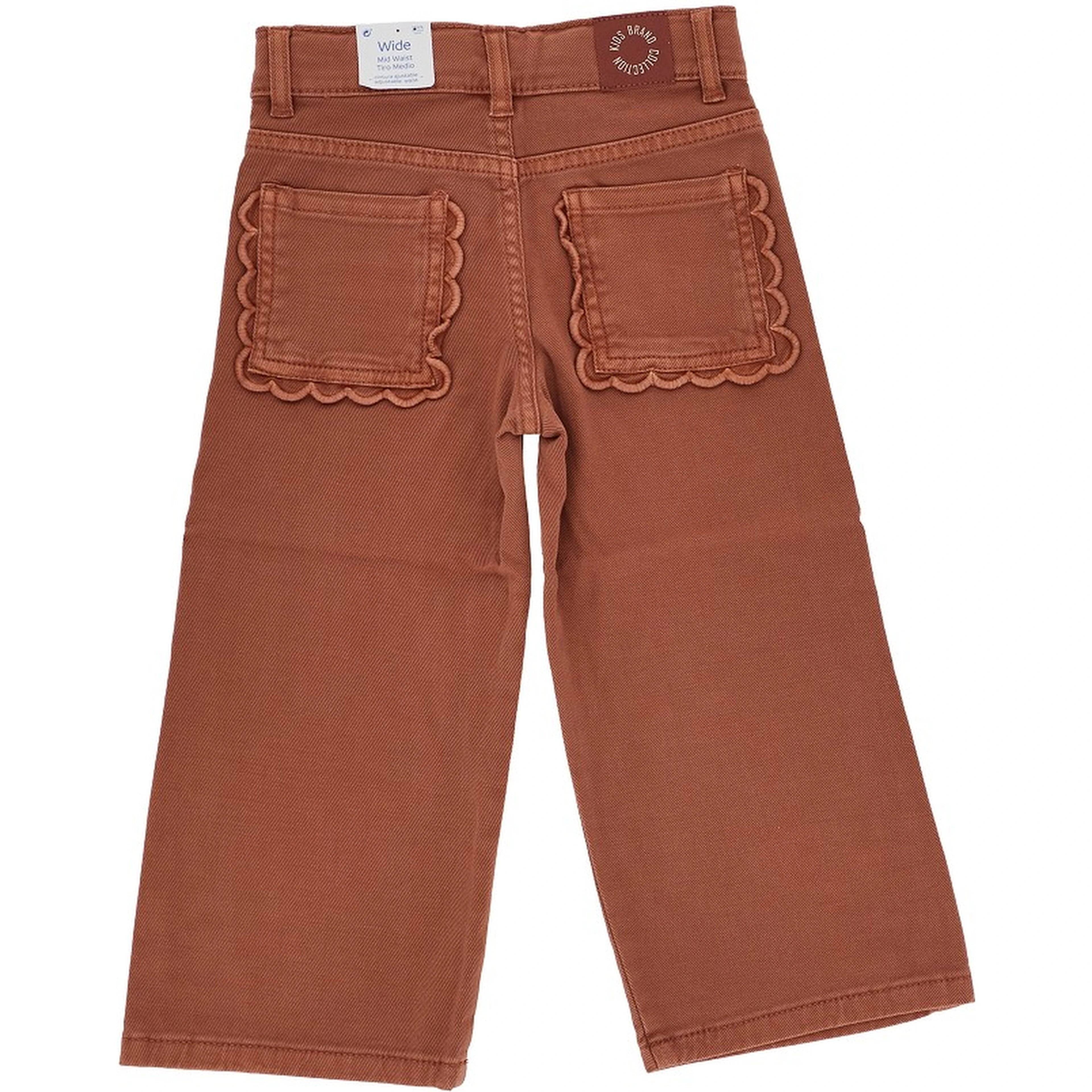 Wide leg twill pants