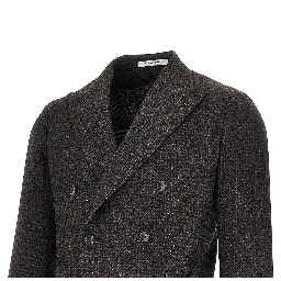 Silk and wool double-breasted jacket