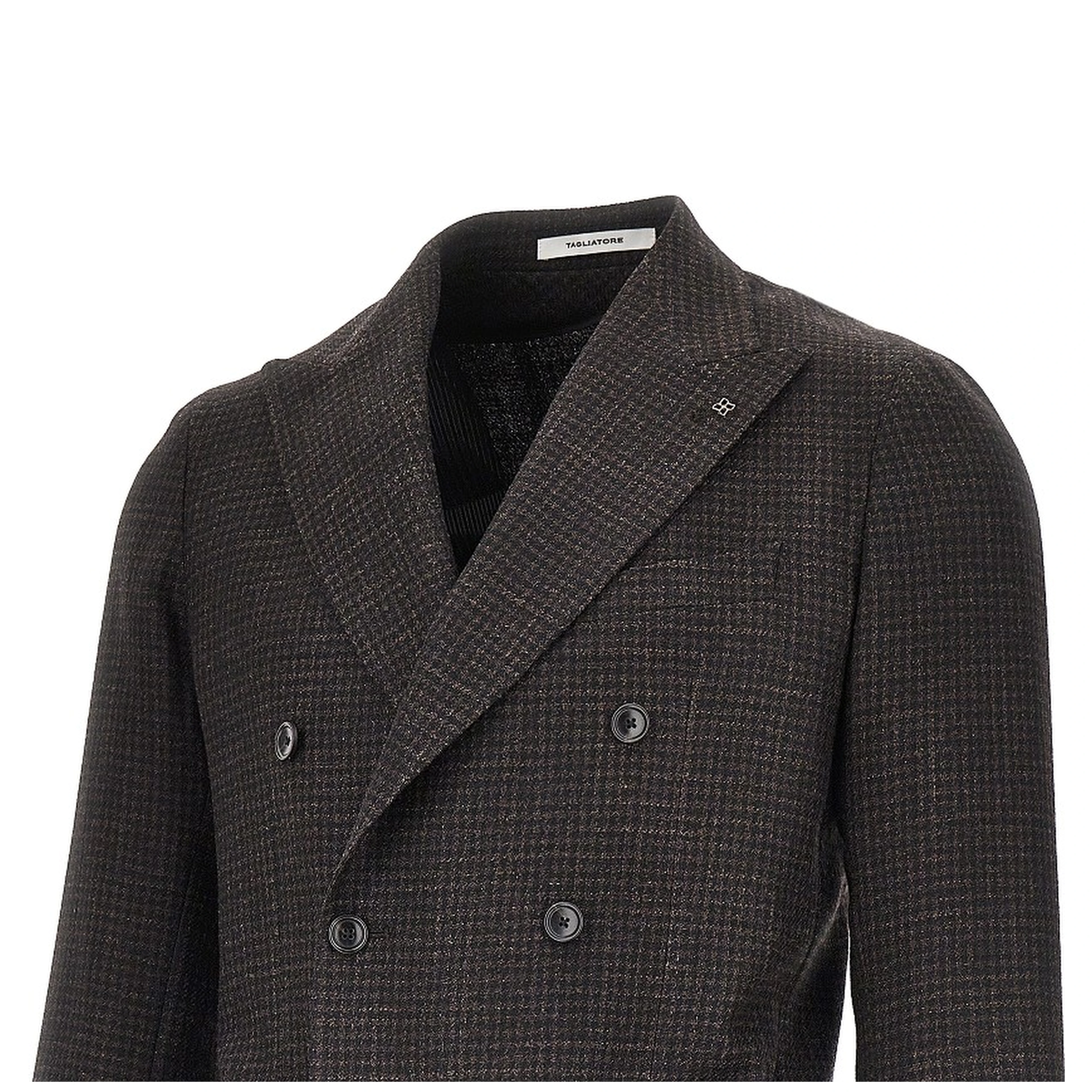 Silk and wool double-breasted jacket