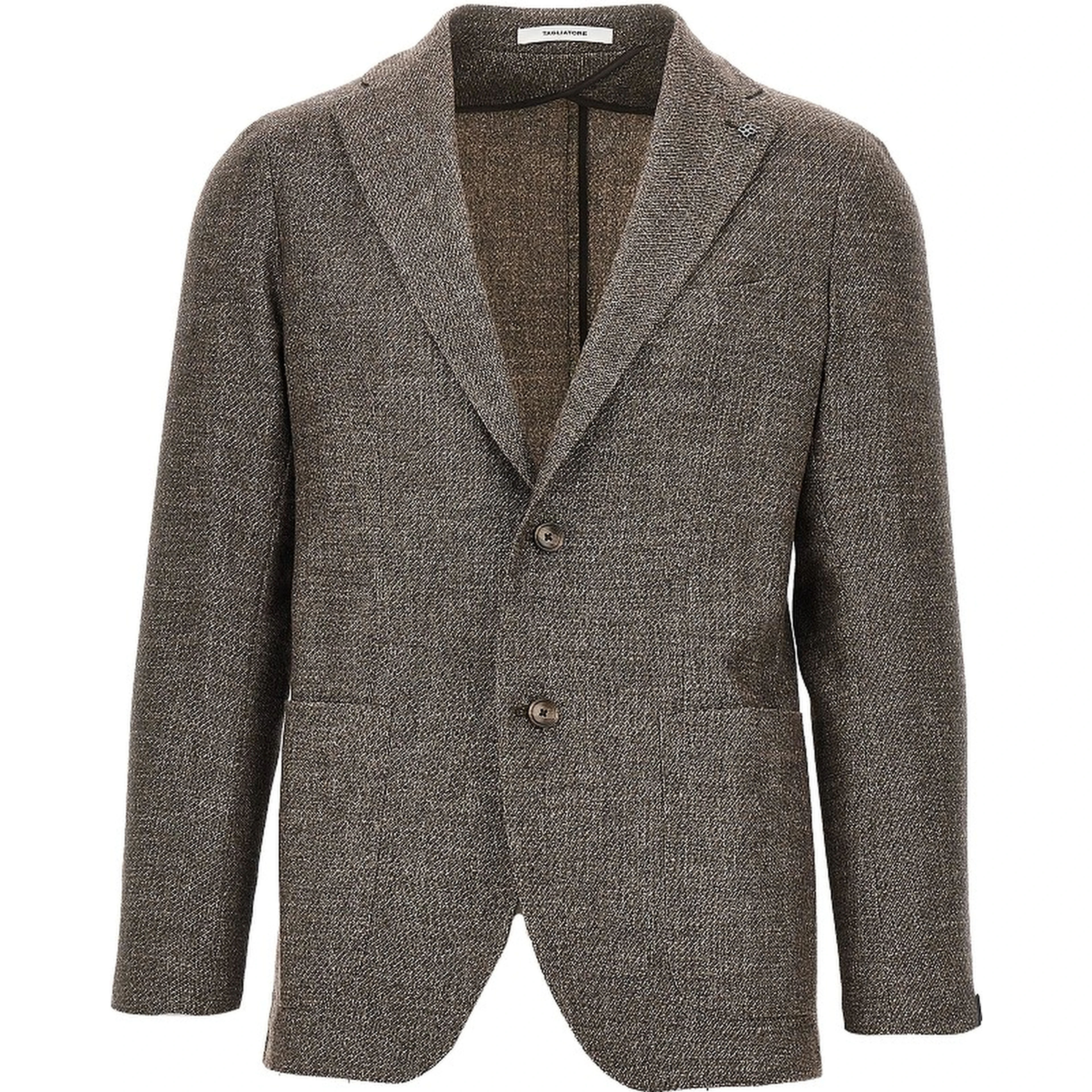 Mouliné wool-blend single-breasted jacke
