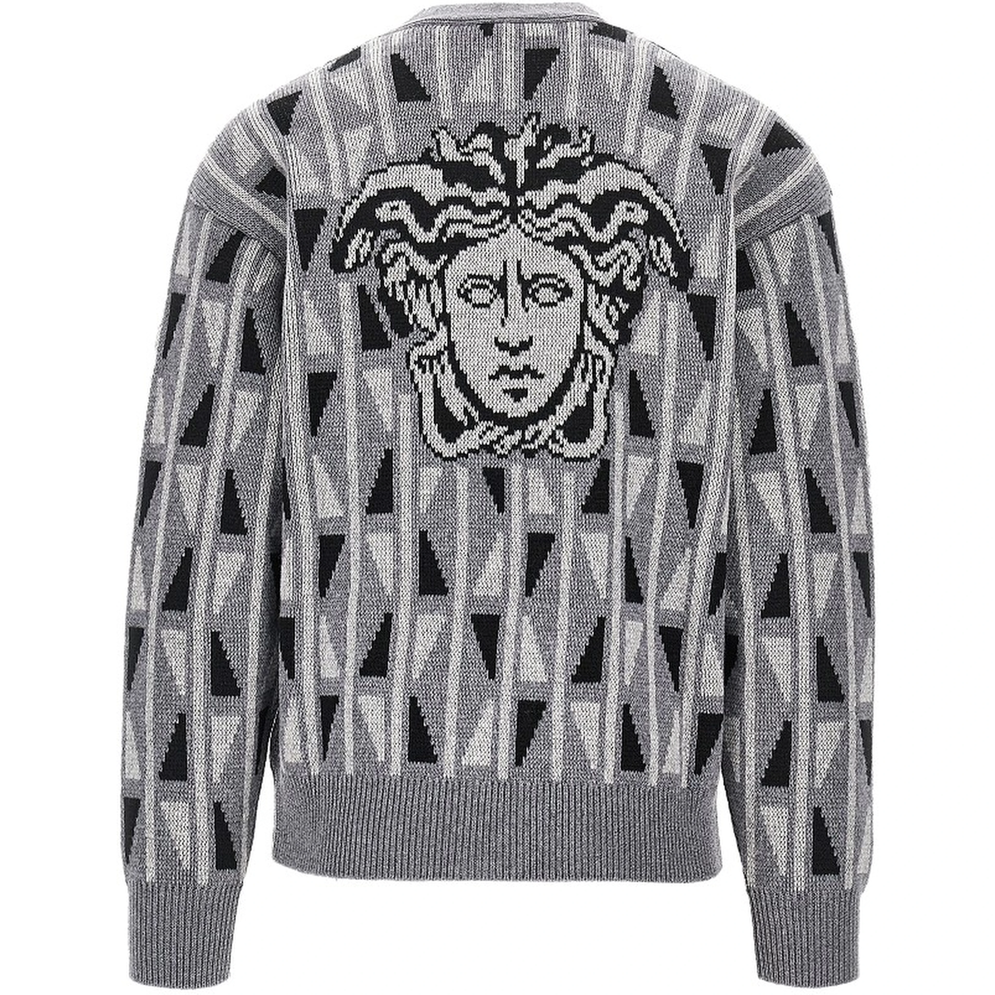 Jacquard wool and cashmere cardigan