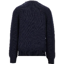 Wool sweater with embroidered patch