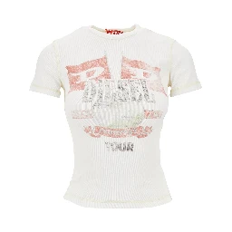 'Marsy' ribbed cotton T-shirt