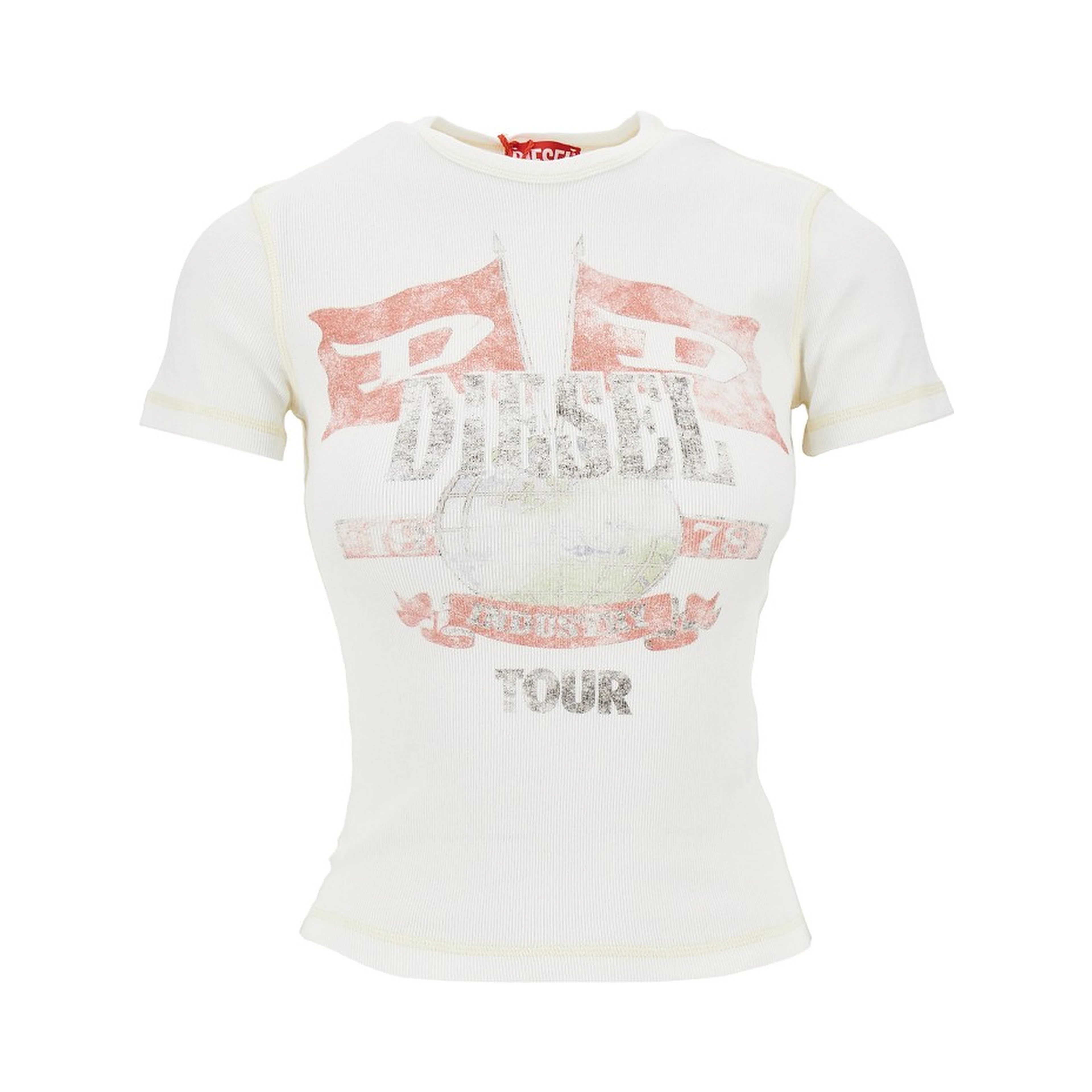 'Marsy' ribbed cotton T-shirt