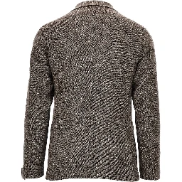 Mouliné wool-blend single-breasted jacke