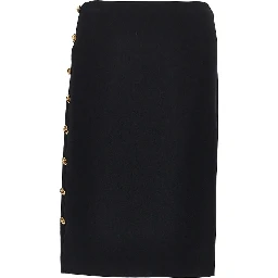 Stretch viscose skirt with Medusa buttons