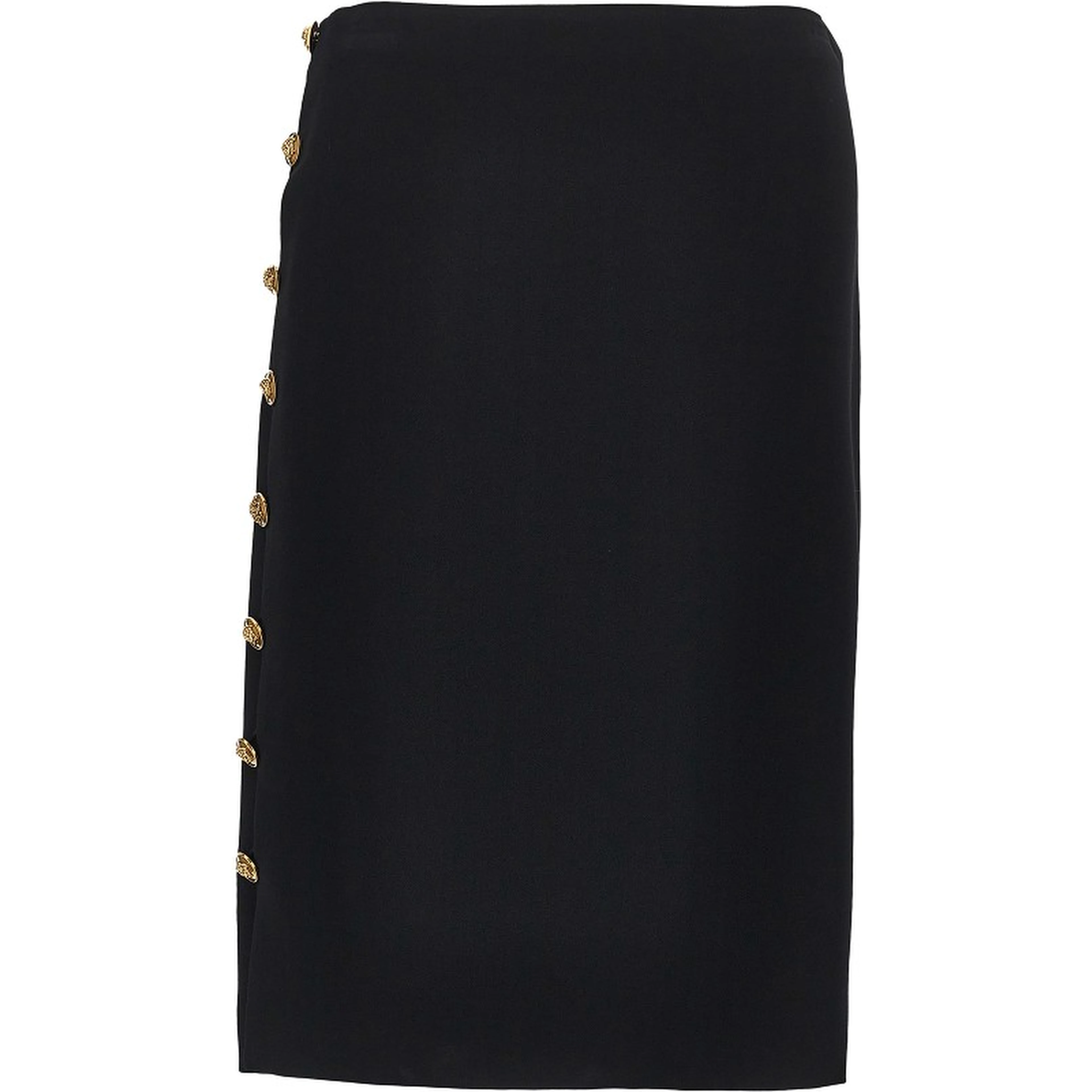 Stretch viscose skirt with Medusa buttons