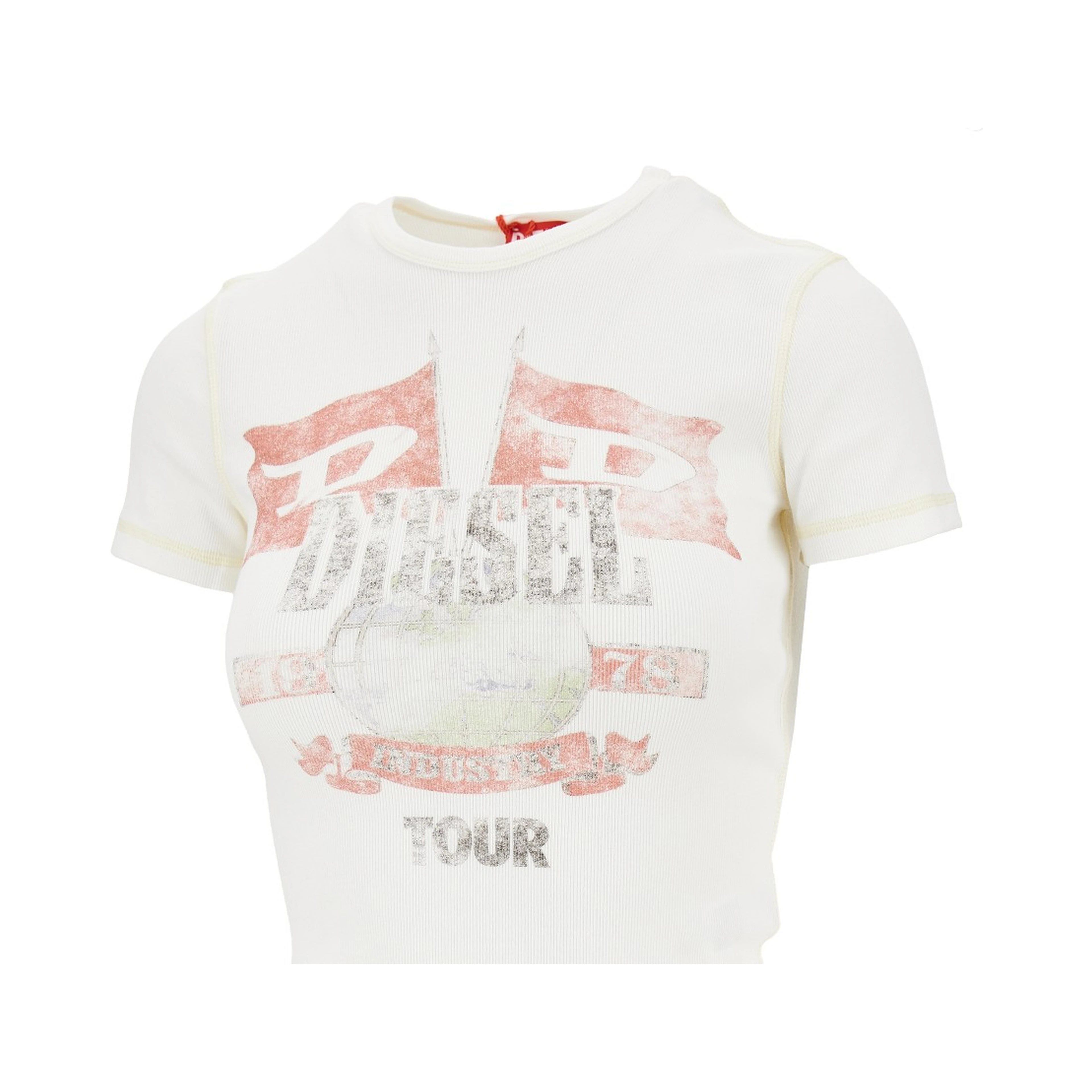 'Marsy' ribbed cotton T-shirt