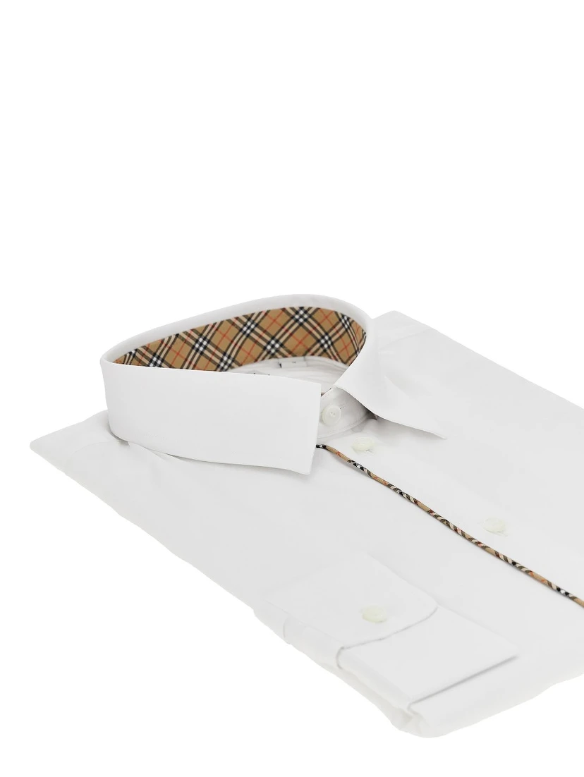 Poplin shirt with Check piping