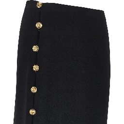 Stretch viscose skirt with Medusa buttons
