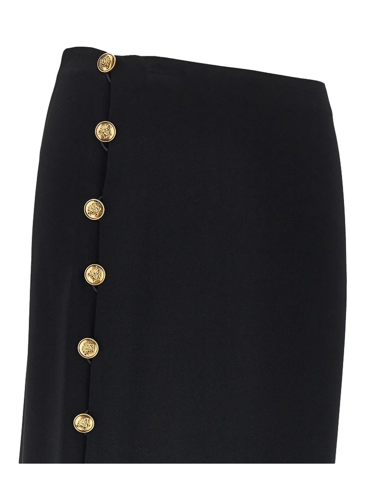 Stretch viscose skirt with Medusa buttons alternative