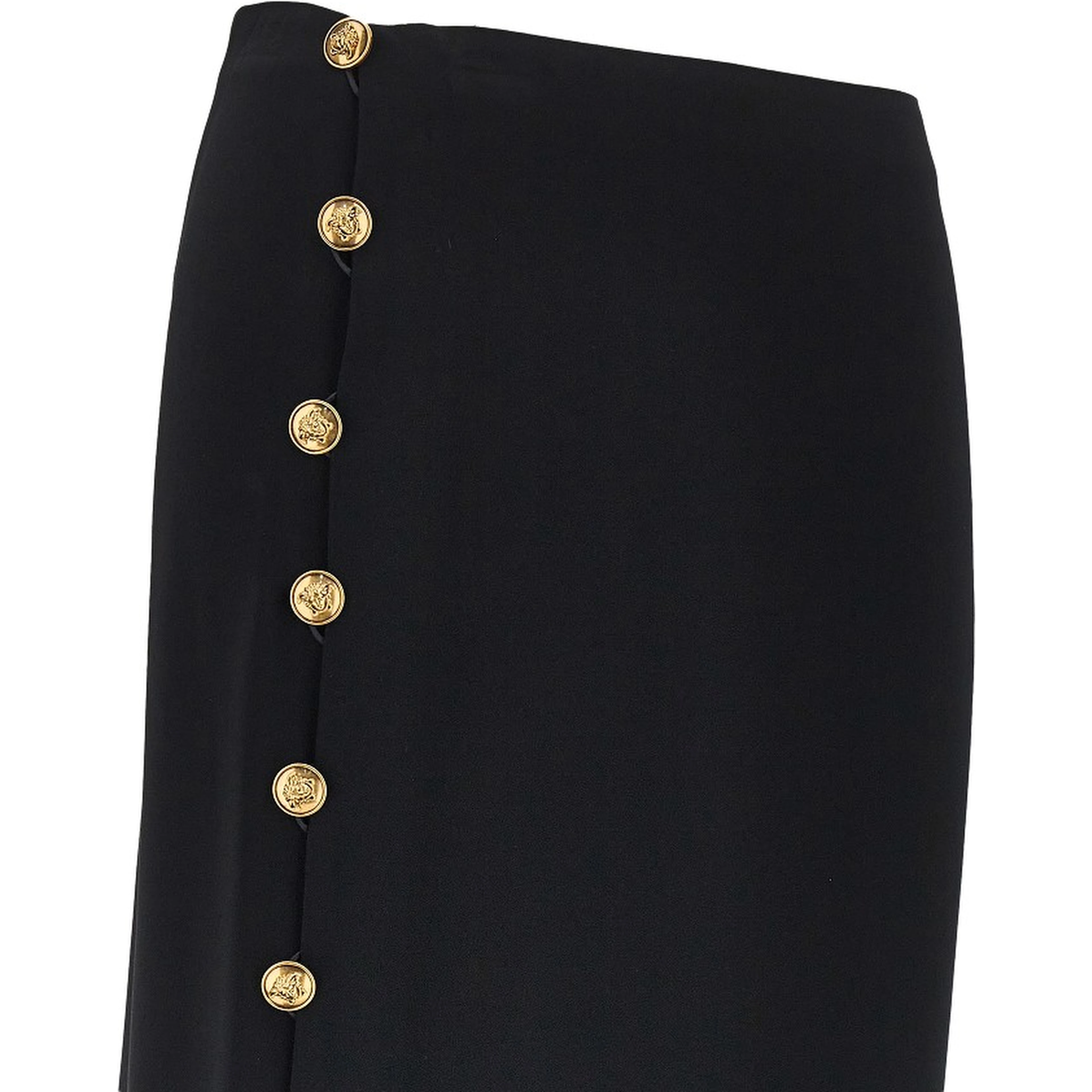 Stretch viscose skirt with Medusa buttons