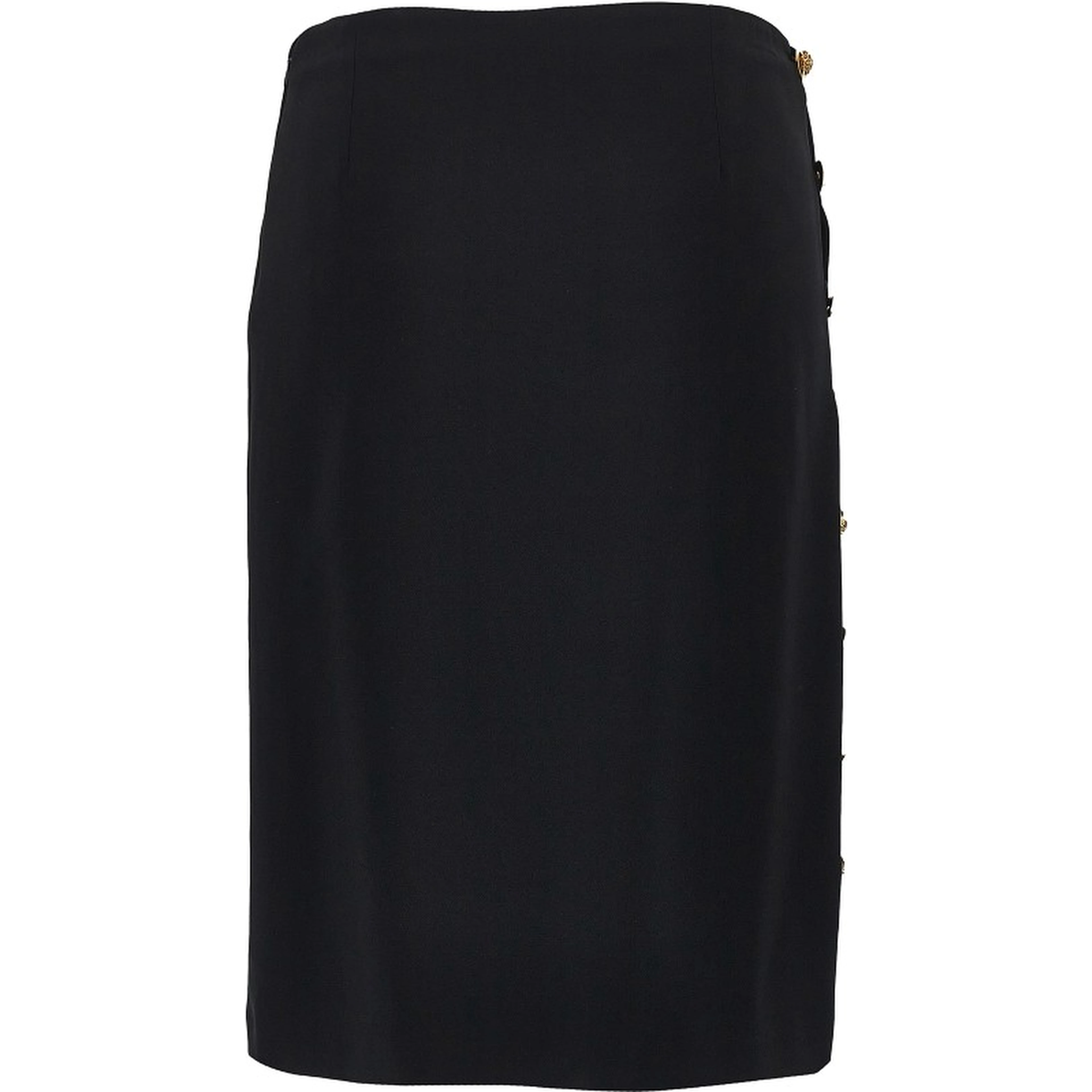 Stretch viscose skirt with Medusa buttons